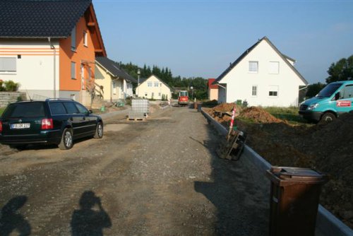 Straßenendausbau Dolmenring, Blick von O