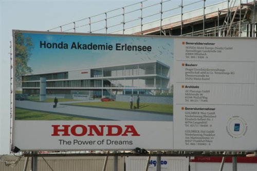 Bauschild Fa. Honda